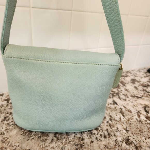 Coach Vintage Aqua Mint Sonoma Small Flap 4919 Natural Grain Leather 1996 USA - Picture 6 of 16